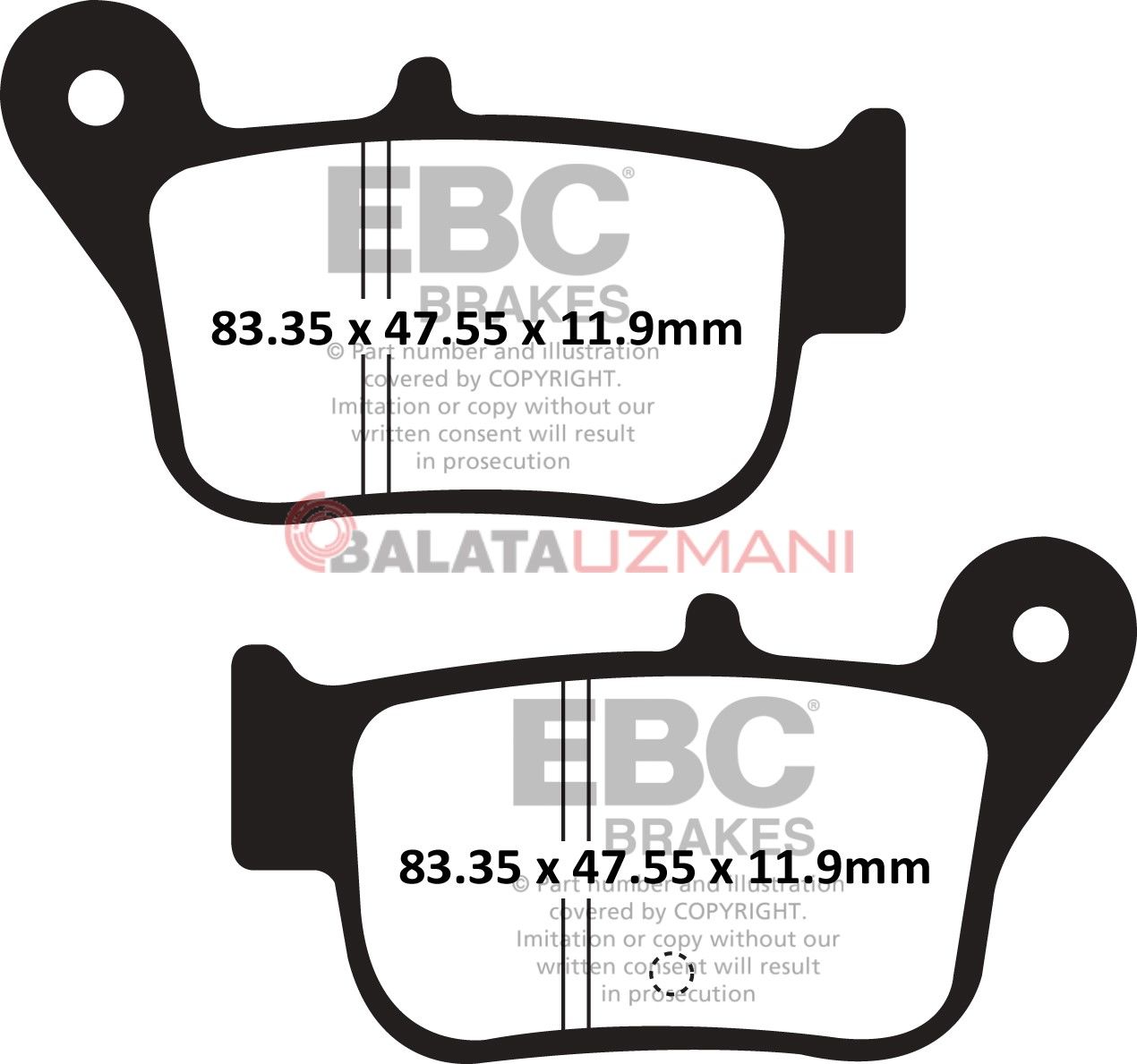 SYM Max Sym 600i (ABS) (2014-2015) Organik Arka Fren Balatasi EBC SFA628