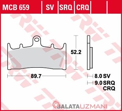 Kawasaki ZX-6R 636 Ninja (2002-> --) Ön Sinter Fren Balatasi TRW MCB659SV*