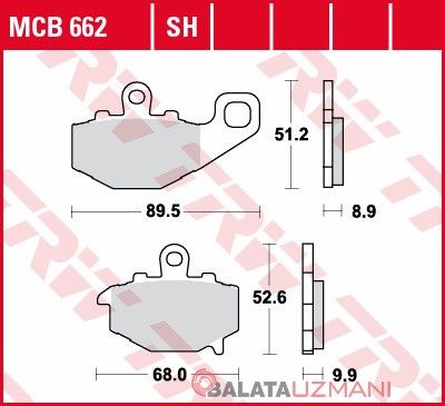 Kawasaki ZX-6RR 600 Ninja (2003->2006) Arka Sinter Fren Balatasi TRW MCB662SH*