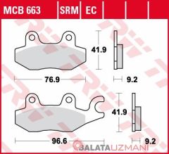 Kymco 250 Dink (2000-> --) Ön Organik Fren Balatasi TRW MCB663EC