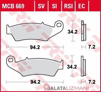 Honda CRF 125  (2014-> --) Ön Sinter Fren Balatasi TRW MCB669SI