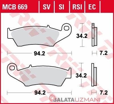 Yamaha WR 250 F,R (2001->2014) Ön Sinter Fren Balatasi TRW MCB669SI