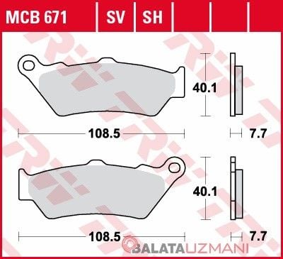 KTM 450 Rally (2011-> --) Ön Organik Fren Balatasi TRW MCB671