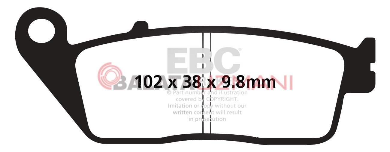 Honda GL 1500 CY/C1/C2 (F6C) (2000-2003) Yari Sinter Arka Fren Balatasi EBC FA196V
