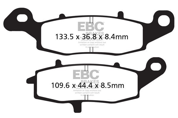 Kawasaki ER-6F - ECF/EDS/EEF ( ABSsiz) (2012-2014) Ön Sag Organik Kevlar Fren Balatasi EBC FA231