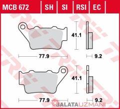 Aprilia NA 850 Mana, Mana ABS (2007-> --) Arka Sinter Fren Balatasi TRW MCB672SH*