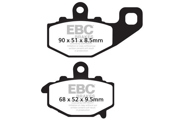 Kawasaki ER-6F ABSsiz / EX 650 A6F/A7F/A8F/C9F/CAF/CBF) (2006-2011) Arka Organik Kevlar Fren Balatasi EBC FA192