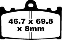 Suzuki GSX 650 FK8/FK9/FL0/FL1/FL2(ABSsiz) (2008-2011) Ön Sinter Fren Balatasi EBC FA158HH*