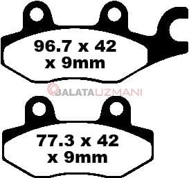 Kawasaki Ninja 250 SL (BX 250 BFF/BFS/BGF/BGFS ABS) (2015-2016) Sinter Arka Fren Balatasi EBC FA197HH