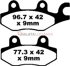 Kawasaki KLR 650 (KL 650 E8F/E9F) (2008-2009) Sinter Arka Fren Balatasi EBC FA197HH