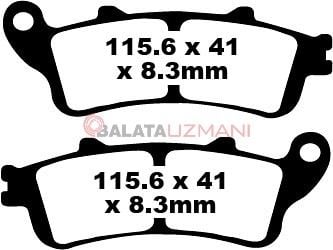 Honda NT 650 V2/V3/V4/V5 Deauville (2002-2005) Sinter Ön Fren Balatasi EBC FA261HH*