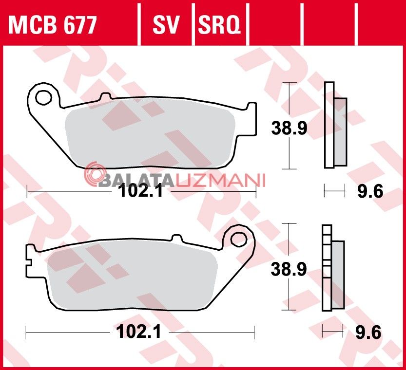 Honda CBR 500 R, RA (2013-> --) Ön Sinter Fren Balatasi TRW MCB677SV