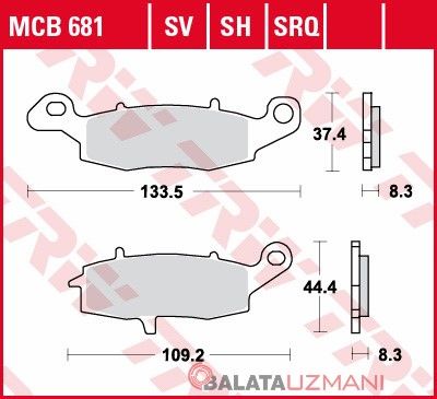 Kawasaki VN 1700 Classic ABS, Tourer ABS (2009-> --) Ön Sinter Fren Balatasi TRW MCB681SV