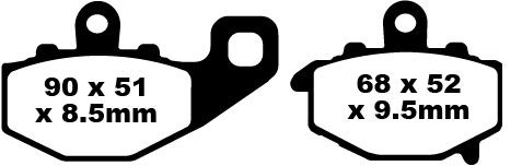 Kawasaki KLE 650 A7F/A8F/A9F/CAF Versys (2007-2010) Arka Sinter Fren Balatasi EBC FA192HH