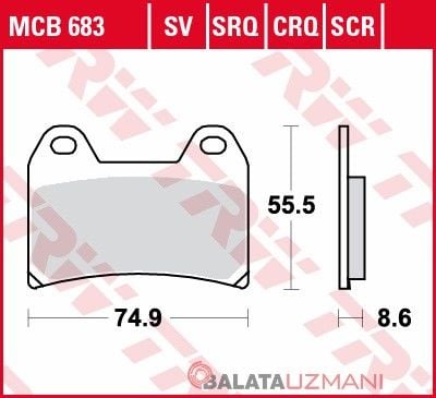 KTM LC4 660 SMC Supermoto (2005->2006) Ön Organik Fren Balatasi TRW MCB683