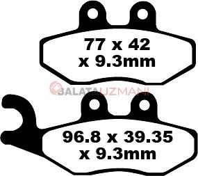 Aprilia SR 300 Max (4T) (2011-2015) Karbon Arka Fren Balatasi EBC SFAC353