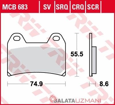 Ducati 1100 Monster M5 (2009->2010) Ön Sinter Fren Balatasi TRW MCB683SV*