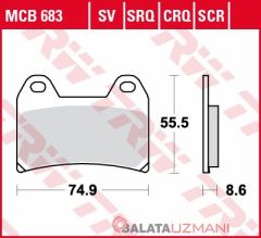 Ducati 1200 Multistrada S, GT A3 (2013->2014) Ön Sinter Fren Balatasi TRW MCB683SV*