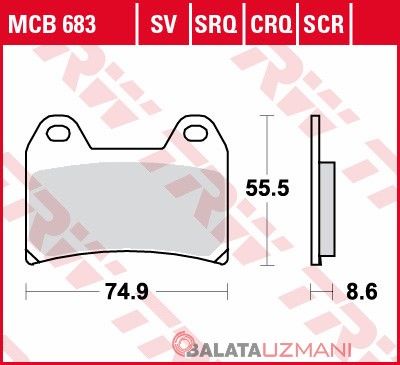 Ducati 620 Monster i.e., S i.e (2002->2004) Ön Sinter Fren Balatasi TRW MCB683SV*