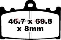 Suzuki GSX 650 FAK8/FAK9/FAL0/FAL1/FAL2 (ABS) (2008-2015) Sinter Ön Fren Balatasi EBC FA158HH*