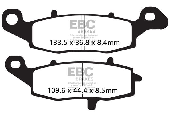 Suzuki VL 1500 K5/K6/K7/K8/K9 (C 1500 Intruder) (2005-2009) Ön Sol Organik Kevlar Fren Balatasi EBC FA229