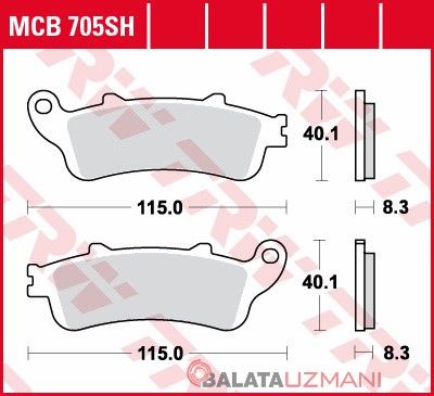 Honda STX 1300 A Pan European ABS (2002-> --) Arka Sinter Fren Balatasi TRW MCB705SH*