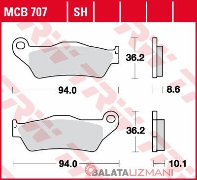 BMW K 1200 R,GT Teilintegral ABS (2006->2008) Arka Sinter Fren Balatasi TRW MCB707SH*