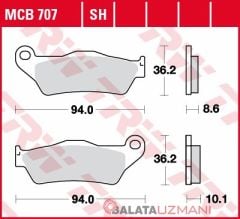 BMW K 1200 R,GT Teilintegral ABS (2006->2008) Arka Sinter Fren Balatasi TRW MCB707SH*