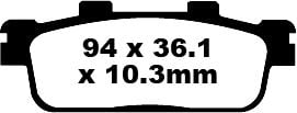 SYM HD2-200i (Ikili Far/4T) (2010-2014) Arka Sinter Fren Balatasi EBC SFA427HH