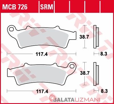 Aprilia 125 Scarabeo (2005->2010) Ön Sinter Fren Balatasi TRW MCB726SRM