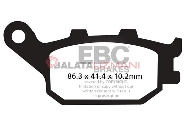 Yamaha FZ6 Fazer - Yarim Grenaj/ABS siz/2 Piston Kaliper (5VX/5VXL) (2004-2007) Organik Arka Fren Balatasi EBC FA174