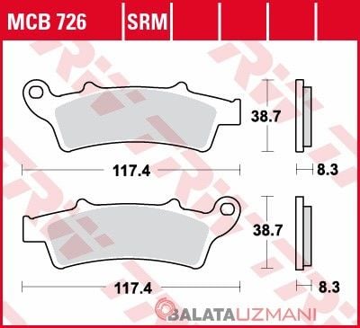 Aprilia 250 Scarabeo i.e. (2006->2010) Ön Sinter Fren Balatasi TRW MCB726SRM