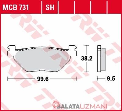 Yamaha TDM 900 , A ABS (2002->2013) Arka Sinter Fren Balatasi TRW MCB731SH*