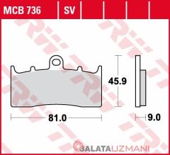 BMW R 1200 R, ABS (2006->2014) Ön Sinter Fren Balatasi TRW MCB736SV*