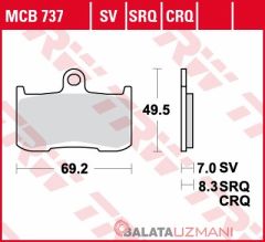 Kawasaki Z 900  (2017-> --) Ön Sinter Fren Balatasi TRW MCB737SV*