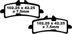 Triumph Daytona 675 R (Brembo KaliperF&R) (2013-2014) Ön Sinter Fren Balatasi EBC FA447HH*