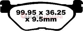 Yamaha XV 950 CU - XVS 950 (1XC1/ABS/Standard Arka Amortisör) (2014-2016) Sinter Arka Fren Balatasi EBC FA319/2HH