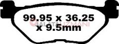 Yamaha XV 950 R - XVS 950 R (2DE/Remote Reservoir Arka Amortisör) (2014-2018) Sinter Arka Fren Balatasi EBC FA319/2HH