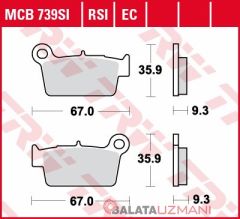Kawasaki KLX 450 R (2007->2012) Arka Sinter Fren Balatasi TRW MCB739SI