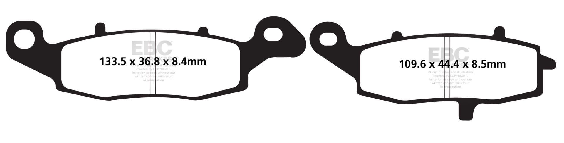 Kawasaki Z 750 S (ZR 750 K1/K6F) (2005-2007) Ön Sol Yari Sinter Fren Balatasi EBC FA229V