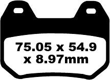 Bmw K1200 LT (Evo-Integral ABS/fixed bobin) (2008-2009) Arka Sinter Fren Balatasi EBC FA304HH