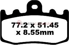 BMW K1200 GT (2 pin rear pad K41)  (2003-2006) Sinter Ön Fren Balatasi EBC FA335HH*