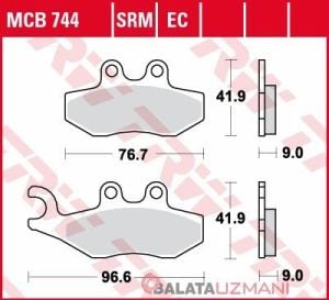 Piaggio Beverly 400s (2021-2026 )  Ön  Sinter Fren Balatasi TRW MCB744SRM