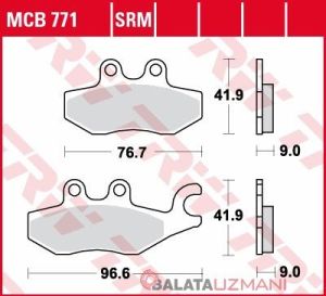 Piaggio Beverly 400s (2021-2026 ) Arka  Sinter Fren Balatasi TRW MCB771 SRM