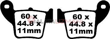 Honda CRF 250 X8/X9/XB/XC/XD/XF/XG/XH (2008-2017) Organik Arka Fren Balatasi EBC FA346TT