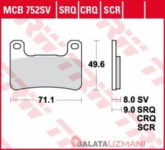 Suzuki DL 1000 A V-Strom, XT (2014-> --) Ön Sinter Fren Balatasi TRW MCB752SV*