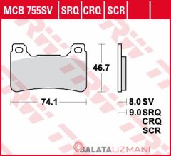 Honda CBR 1000 RR Fireblade (2004->2016) Ön Karbon Fren Balatasi TRW MCB755CRQ*