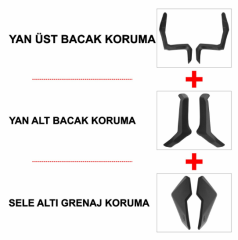 GP Kompozit Honda ADV 350 2023-2024 Uyumlu Üst/Alt Bacak ve Grenaj Koruma Seti Siyah