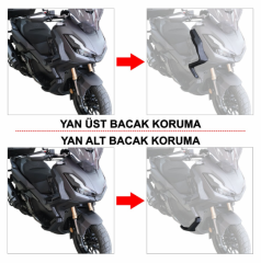 GP Kompozit Honda ADV 350 2023-2024 Uyumlu Üst/Alt Bacak ve Grenaj Koruma Seti Siyah