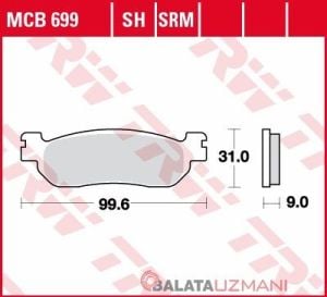 YAMAHA XCITY250 YAMAHA XMAX250 XMAX400 SİNTERLİ ARKA FREN BALATASI